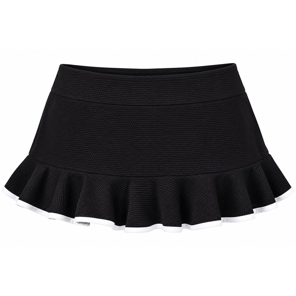 Tommy Bahama Island Cays Cabana Swim Skirt L Black White Ruffle SS200417